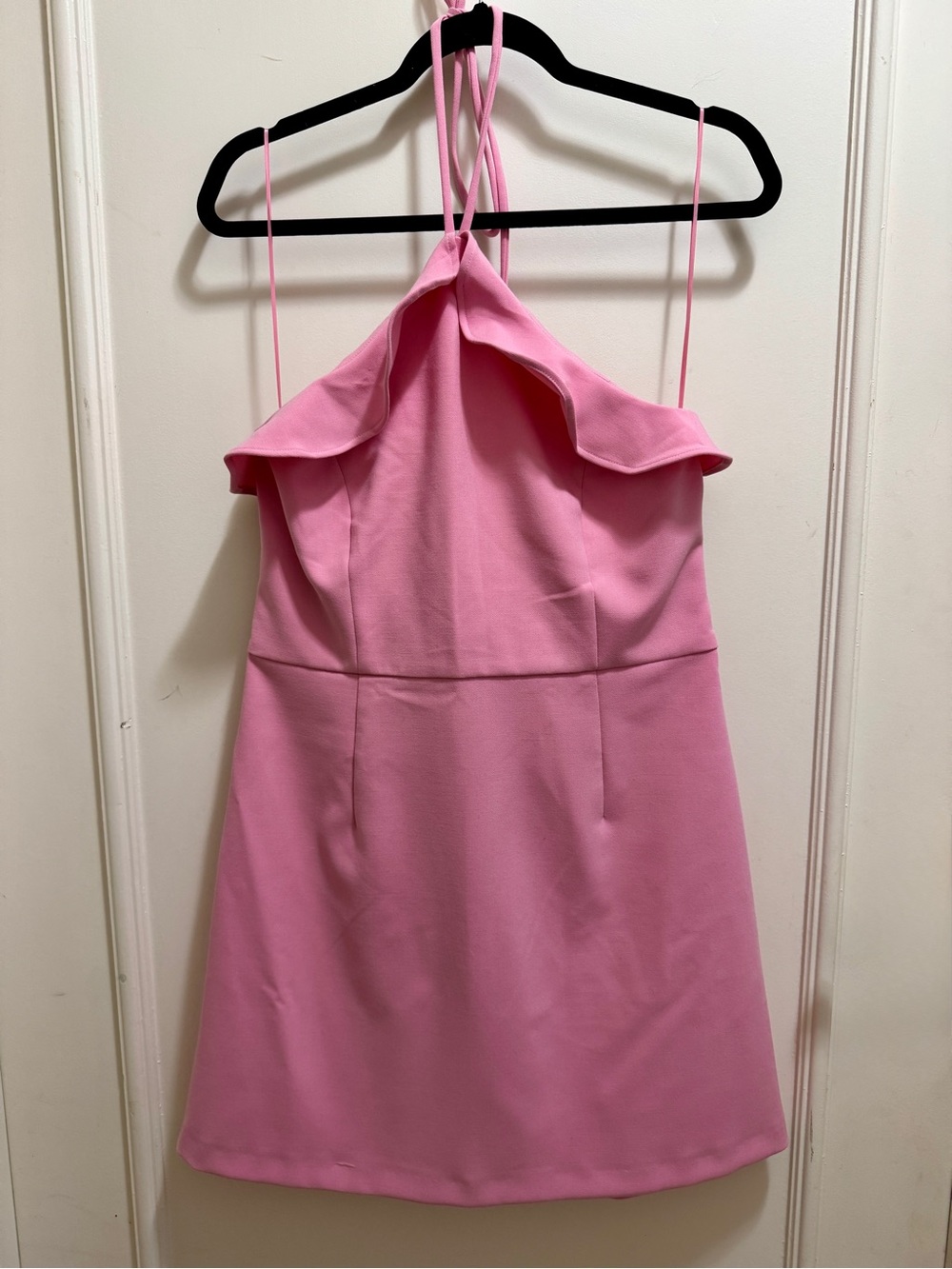French Connection Sea Pink Halter Ruffle Dress NWT
